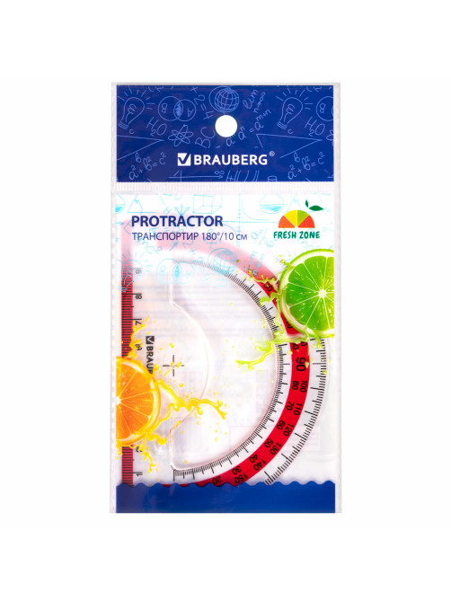 Транспортир 10 см BRAUBERG 