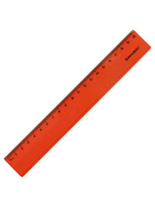 Линейка пластиковая 20 см BRAUBERG 