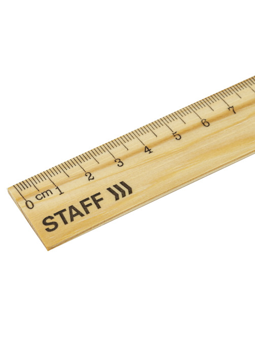 Линейка деревянная 15 см, STAFF, канадская сосна, 210797