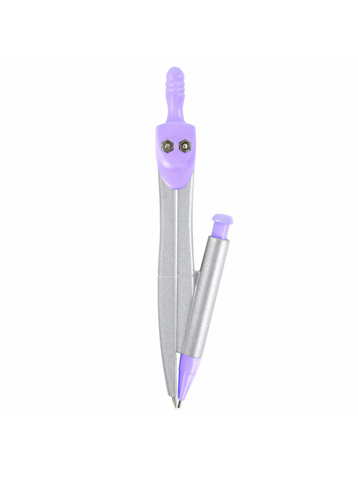 Готовальня BRAUBERG SCHOOL KIT, 9 предметов, циркуль 125 мм, чертежные принадлежности, лаванда, 210713