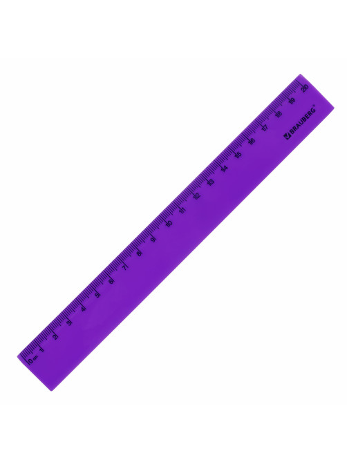 Линейка пластиковая 20 см, BRAUBERG 