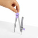 Готовальня BRAUBERG SCHOOL KIT, 11 предметов, циркуль 115 мм, циркуль 125 мм, чертежные принадлежности, лавандовый цвет, 210714