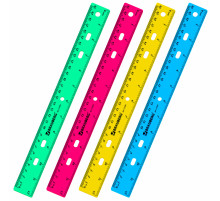 Линейка пластиковая 30 см, BRAUBERG 
