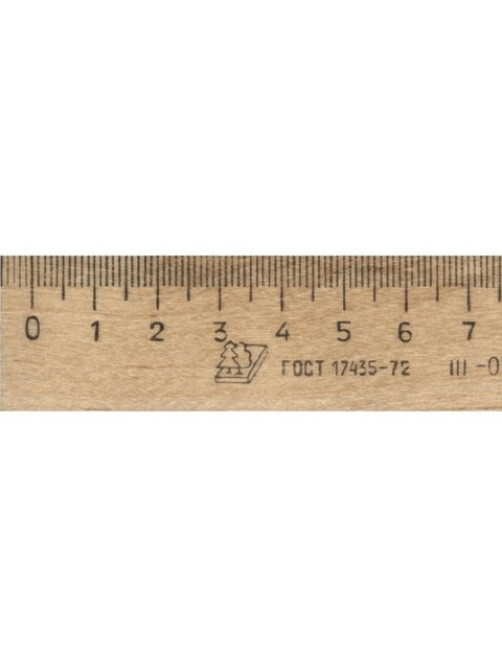 Линейка деревянная 20 см, ЛП-200, МОЖГА, С05, C05