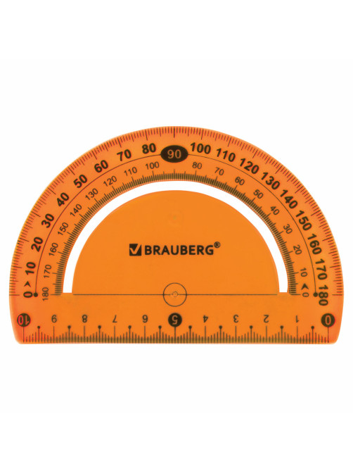Транспортир 10 см гибкий BRAUBERG 