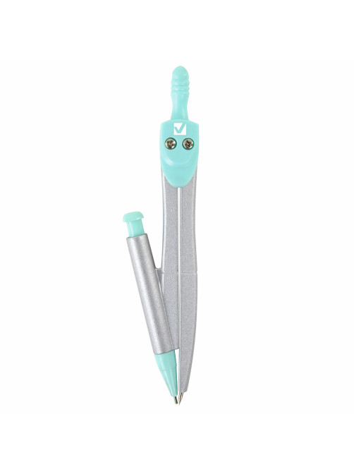 Готовальня BRAUBERG SCHOOL KIT, 9 предметов, циркуль 125 мм, чертежные принадлежности, мятный цвет, 210716