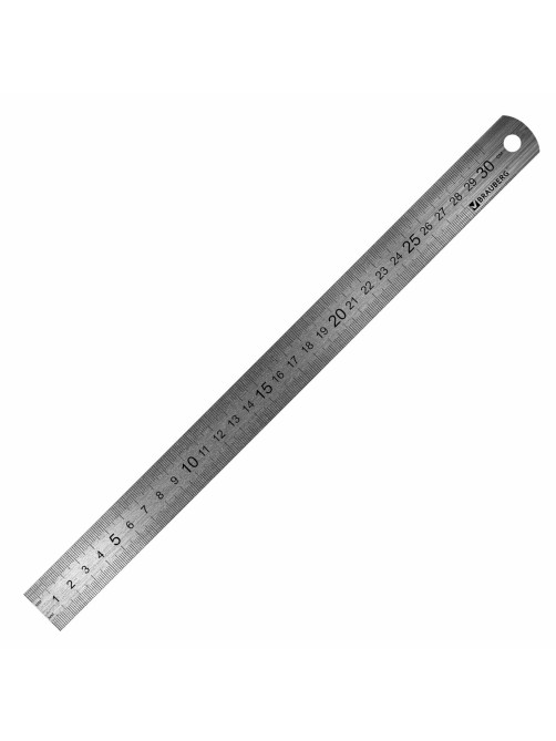 Линейки металлические КОМПЛЕКТ 3 шт. (15 см, 30 см, 50 см), BRAUBERG, 210810