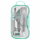Готовальня BRAUBERG SCHOOL KIT, 11 предметов, циркуль 115 мм, циркуль 125 мм, чертежные принадлежности, мятный цвет, 210706