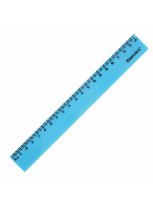 Линейка пластиковая 20 см, BRAUBERG 