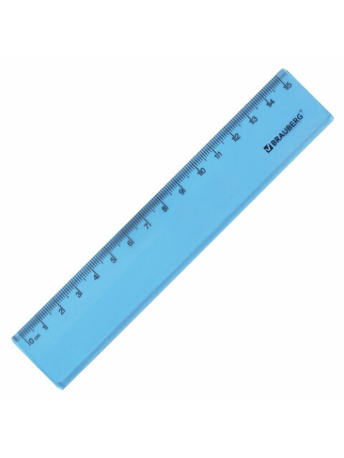 Линейка пластиковая 15 см BRAUBERG 