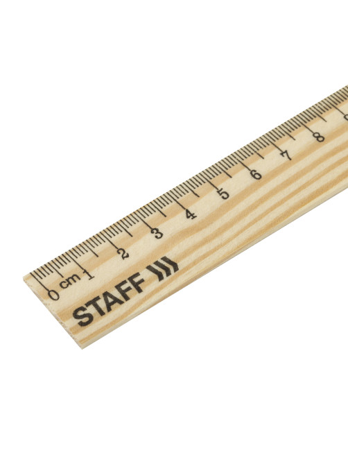 Линейка деревянная 25 см, STAFF, канадская сосна, 210799
