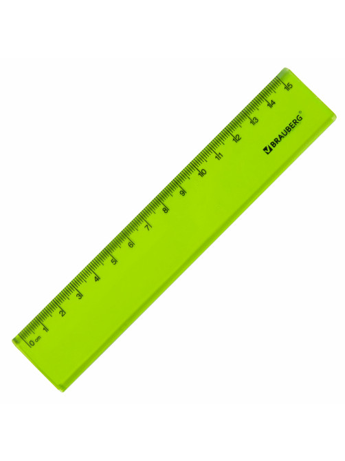 Линейка пластиковая 15 см BRAUBERG 