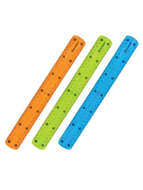 Линейка 30 см гибкая BRAUBERG 