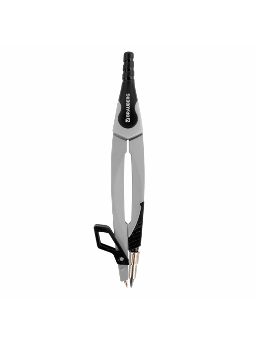 Готовальня BRAUBERG ULTRA, 4 предмета: циркуль 135 мм, запасные грифели, насадка, графитовый цвет, 210821