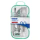 Готовальня BRAUBERG SCHOOL KIT, 11 предметов, циркуль 115 мм, циркуль 125 мм, чертежные принадлежности, мятный цвет, 210706
