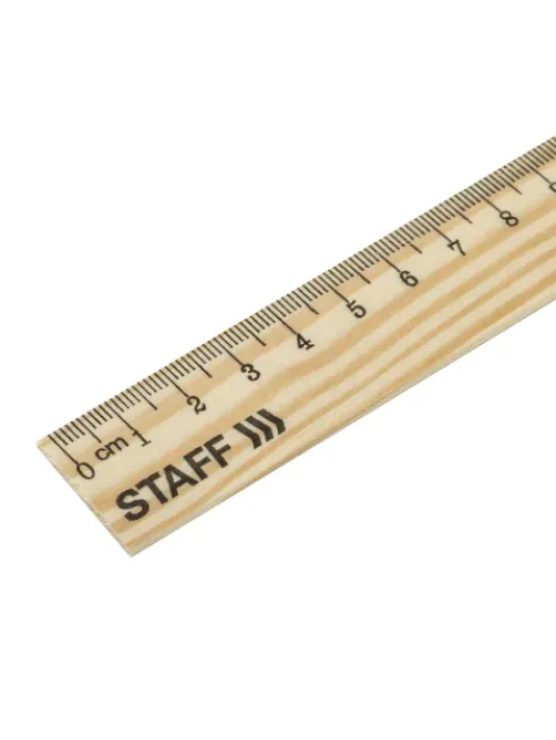 Линейка деревянная 25 см, STAFF, канадская сосна, 210799