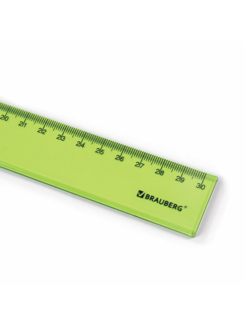 Линейка пластиковая 30 см BRAUBERG 