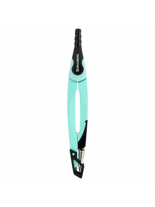 Готовальня BRAUBERG ULTRA, 4 предмета: циркуль 135 мм, запасной грифель, насадка, мятный цвет, 210824