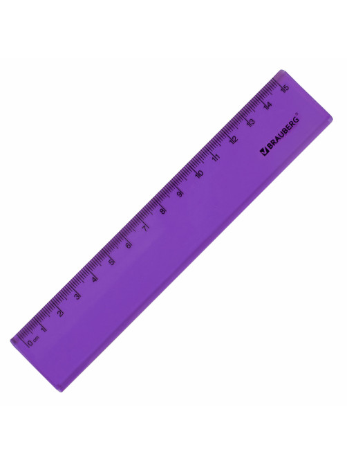 Линейка пластиковая 15 см BRAUBERG 