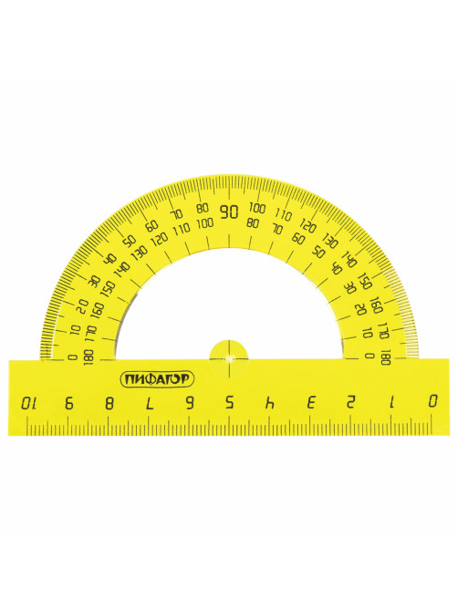 Набор чертежный большой ПИФАГОР (линейка 30 см, 2 треугольника, транспортир), прозрачный, неоновый, пакет, 210629