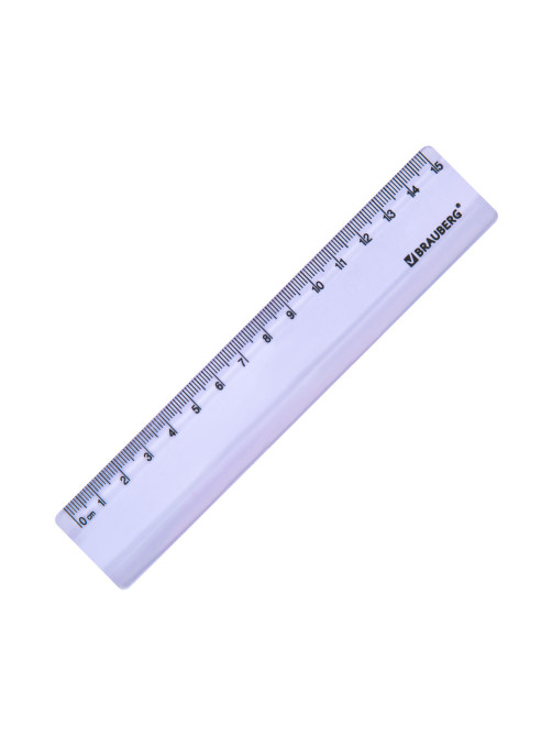 Линейка пластиковая 15 см BRAUBERG 