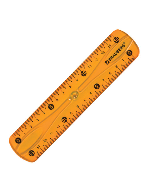 Линейка 15 см гибкая BRAUBERG 