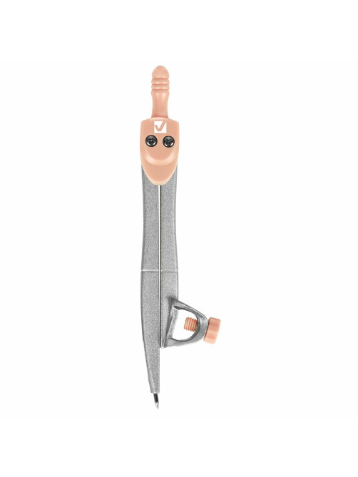 Готовальня BRAUBERG SCHOOL KIT, 11 предметов, циркуль 115 мм, циркуль 125 мм, чертежные принадлежности, персиковый цвет, 210717