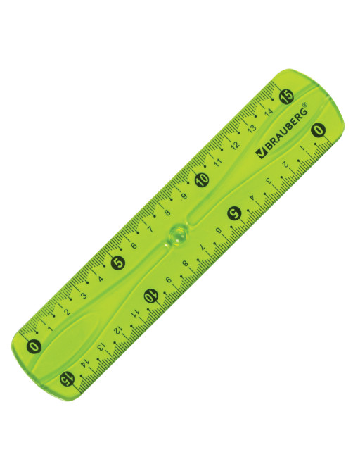 Линейка 15 см гибкая BRAUBERG 
