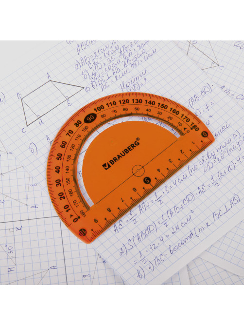 Транспортир 10 см гибкий BRAUBERG 