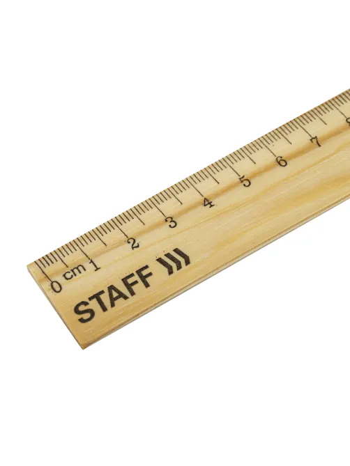 Линейка деревянная 20 см, STAFF, канадская сосна, 210798
