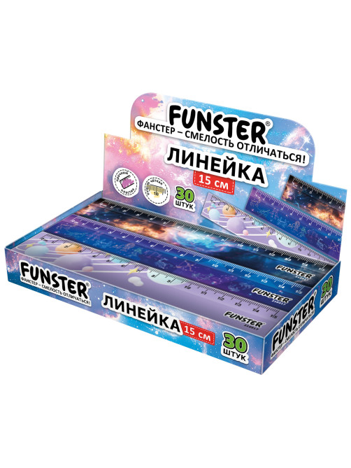 Линейка пластиковая 15 см, FUNSTER (ФАНСТЕР), 