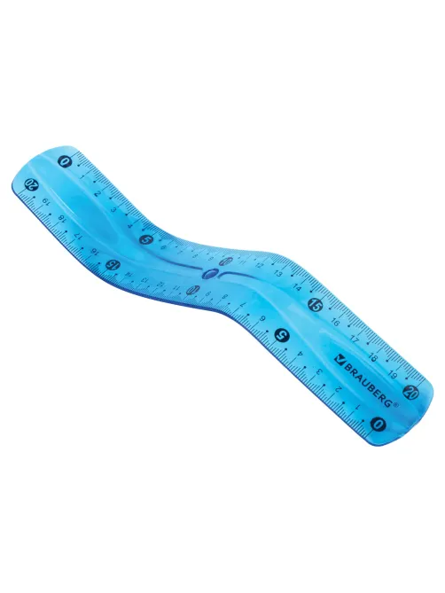 Линейка 20 см гибкая BRAUBERG 