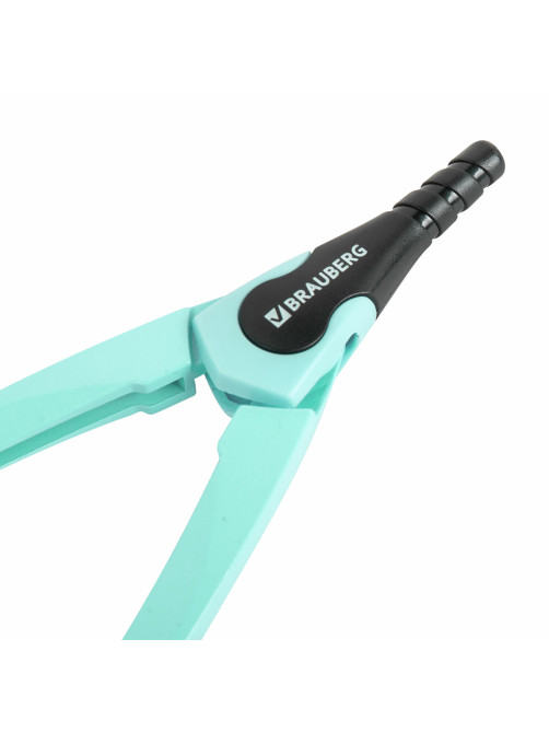 Готовальня BRAUBERG ULTRA, 4 предмета: циркуль 135 мм, запасной грифель, насадка, мятный цвет, 210824