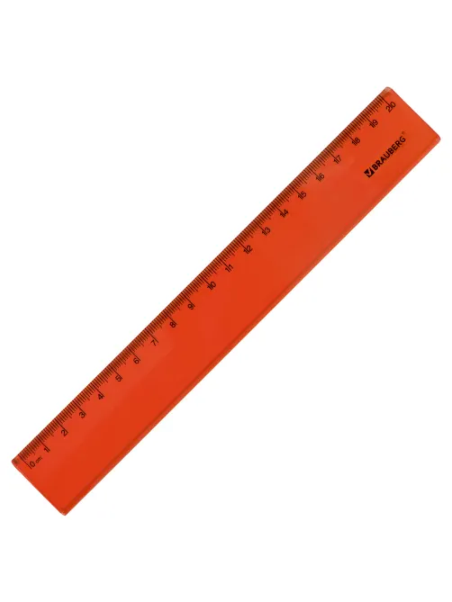 Линейка пластиковая 20 см BRAUBERG 