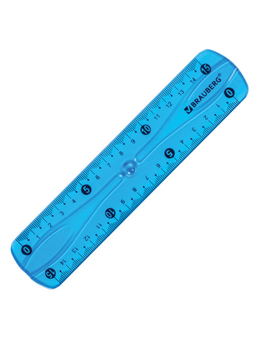 Линейка 15 см гибкая BRAUBERG 