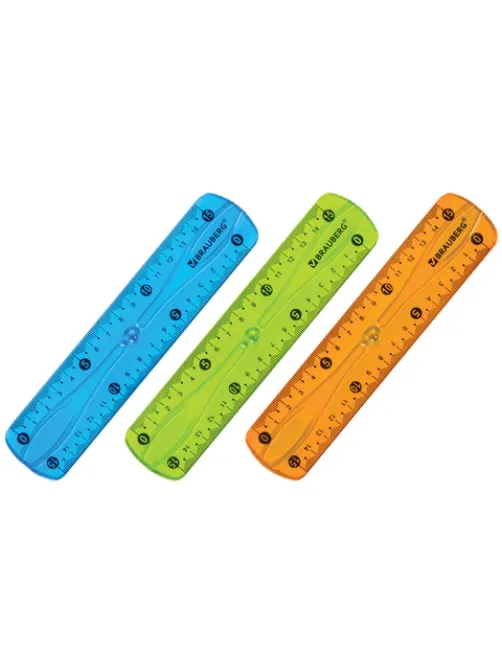 Линейка 15 см гибкая BRAUBERG 
