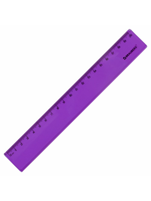 Линейка пластиковая 20 см BRAUBERG 