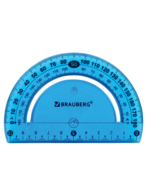 Транспортир 10 см гибкий BRAUBERG 