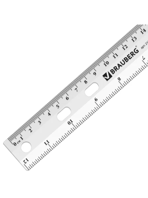 Линейка пластиковая 30 см, BRAUBERG 