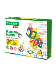 Магнитный конструктор BIG MAGNETIC BLOCKS-42, 42 детали, BRAUBERG KIDS, 663846