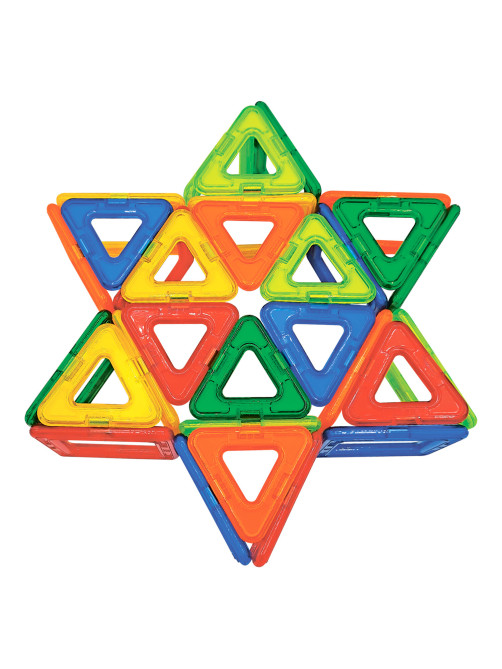 Магнитный конструктор BIG MAGNETIC BLOCKS-34, 34 детали, с колесной базой, BRAUBERG KIDS, 663845