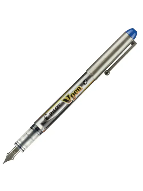 Ручка перьевая PILOT V-Pen, СИНЯЯ, корпус серый, линия письма 0,58 мм, SVP-4M L