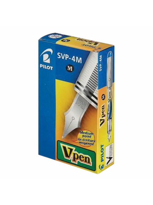 Ручка перьевая PILOT V-Pen, СИНЯЯ, корпус серый, линия письма 0,58 мм, SVP-4M L