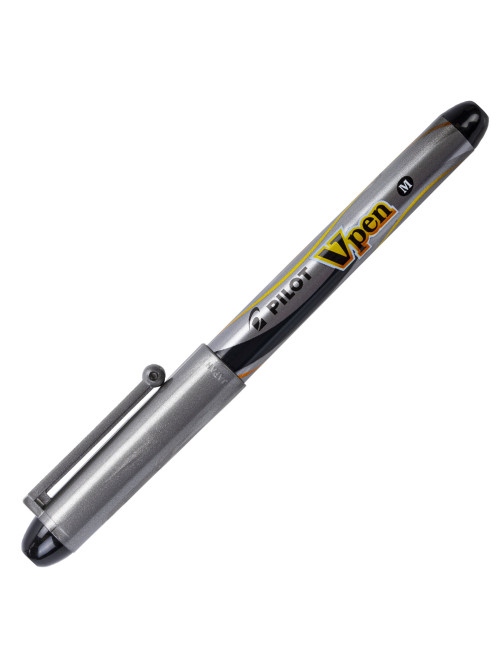 Ручка перьевая PILOT V-Pen, ЧЕРНАЯ, корпус серый, линия письма 0,58 мм, SVP-4M B