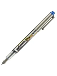 Ручка перьевая PILOT V-Pen, СИНЯЯ, корпус серый, линия письма 0,58 мм, SVP-4M L