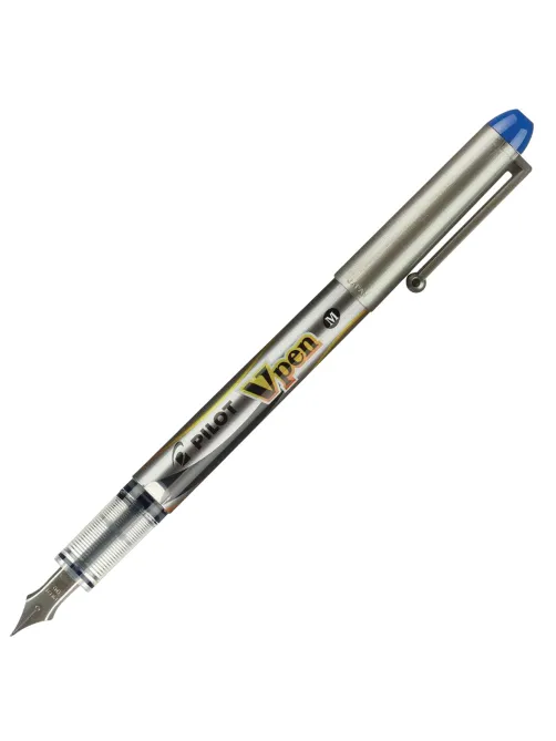Ручка перьевая PILOT V-Pen, СИНЯЯ, корпус серый, линия письма 0,58 мм, SVP-4M L