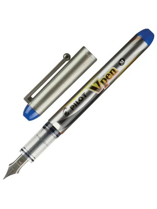Ручка перьевая PILOT V-Pen, СИНЯЯ, корпус серый, линия письма 0,58 мм, SVP-4M L