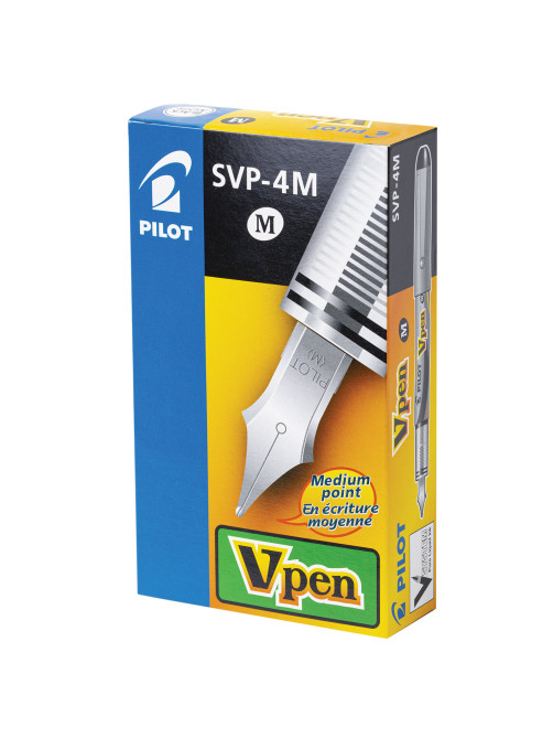 Ручка перьевая PILOT V-Pen, ЧЕРНАЯ, корпус серый, линия письма 0,58 мм, SVP-4M B