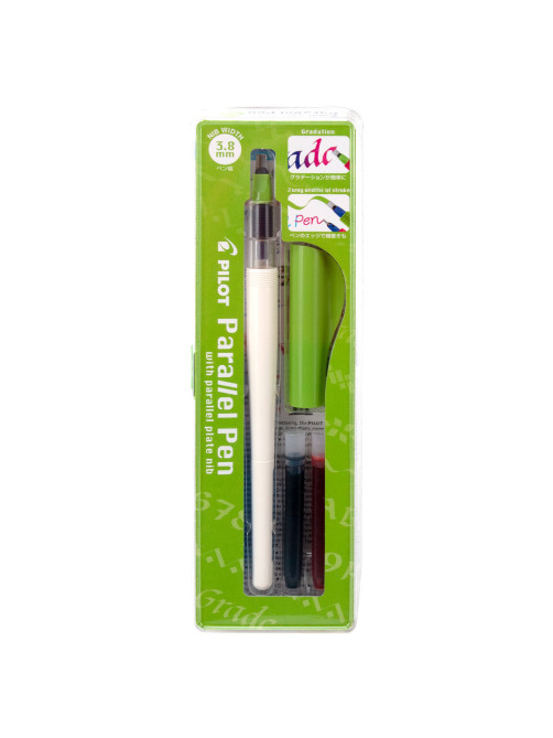 Ручка перьевая для каллиграфии PILOT Parallel Pen, перо 3,8 мм, 2 картриджа, блистер, FP3-38N-SS