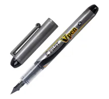 Ручка перьевая PILOT V-Pen, ЧЕРНАЯ, корпус серый, линия письма 0,58 мм, SVP-4M B